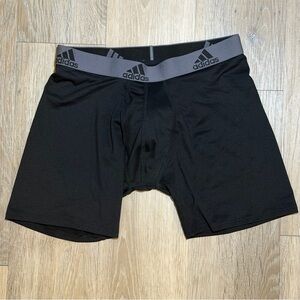 adidas Men's Black Boxer Briefs with Gray Branded Waistband